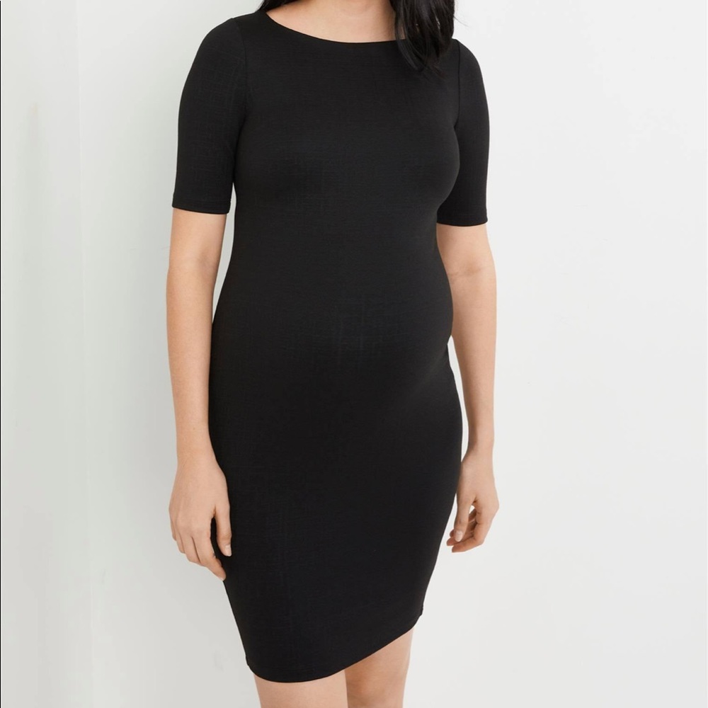 A Pea In The Pod Textured Bodycon Maternity Dress Black Size M